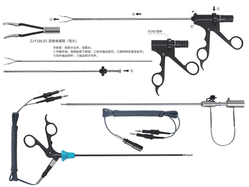 ZJ-F186.03雙極電凝鉗(彎頭)